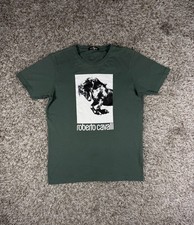 Roberto Cavalli Horse Logo and Print T-Shirt Short Sleeve Men's Large