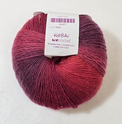 Red Velvet 100g Skein 396y Knit Picks CHROMA FINGERING SW Wool Nylon Sock Yarn