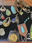 Junk Jewelry Job Lot Pendants Enamel Glass Resin Mixed Craft Upcycle 25p Vtg/Mod — photo 10