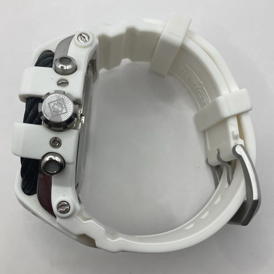 Invicta 23857 Bolt Sport男士腕表白色硅胶表带银色表盘全新电池 — 第 4/4 张图片