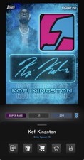 DIGITAL TOPPS WWE SLAM Kofi Kingston COLOR SPLASH SR BLUE SIGNATURE RELIC Read