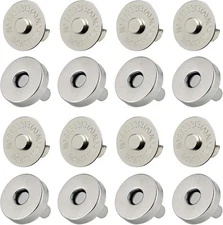 20 Set Magnetic Snaps, Purse Bag Fastener Clasp Silver 14MM 