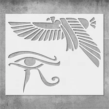 Egyptian Symbol Eagle Eye Wall Art Reusable Stencil - StencilAir