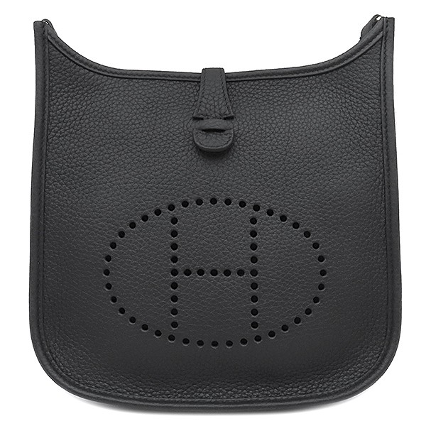 HERMES Shoulder Bag Evelyn 23 Taurillon Clemence  black Gold Metal Brand n