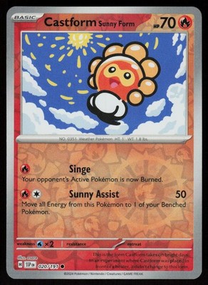 Castform Sunny Form 020/191 Common Surging Sparks Pokemon Reverse Holo Near Mint