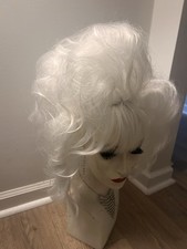 Platinum  Blonde Drag Marilyn Wig/ Bangs/Big Tease