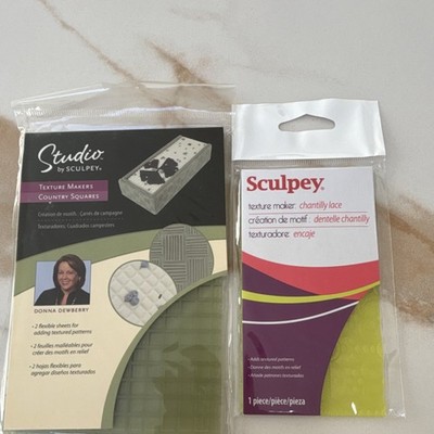 Sculpey Studio Texture Makers Country Squares & Chantilly Lace Green Yellow