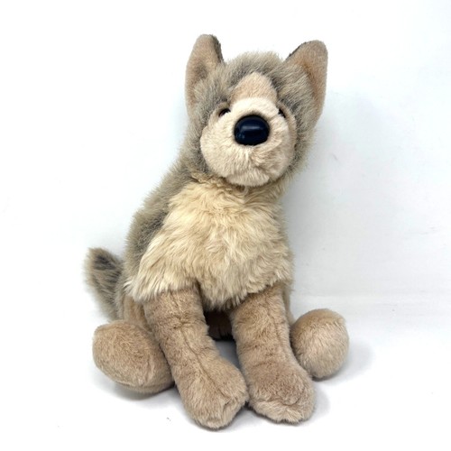 Douglas Cuddle Toys Realistic Wolf Plush Tyson Brown Gray Puppy Dog 12" Body