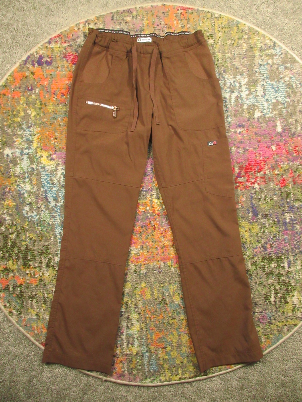 Small Brown Cargo Drawstring Zip Pocket 32 In Inseam Logo
