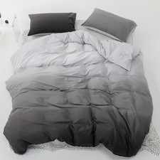 Gray Kids Duvet Cover Set Queen 100 Cotton Bedding for Boys Girls Teens