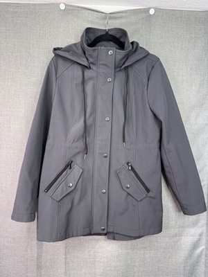 Sebby Collection Water Resistant Windproof Soft Shell Parka Women's Size L Gray