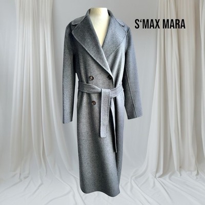 Max Mara coat maxi charcoal size 40 wool fashion business classic