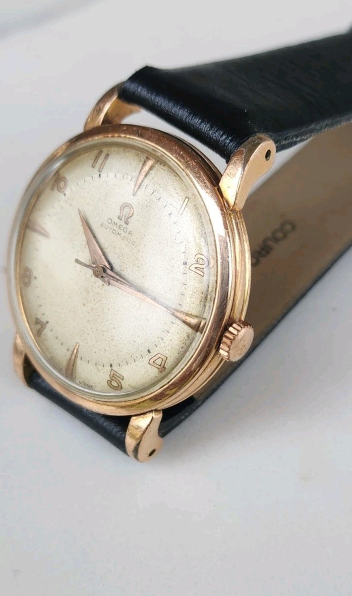 Omega Automatic Bumper Men's Vintage Watch Ref 2445 Rose Gold Cal