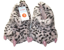 Cat and Jack Animal Print Fuzzy Slippers Kids Size 13/1 Small