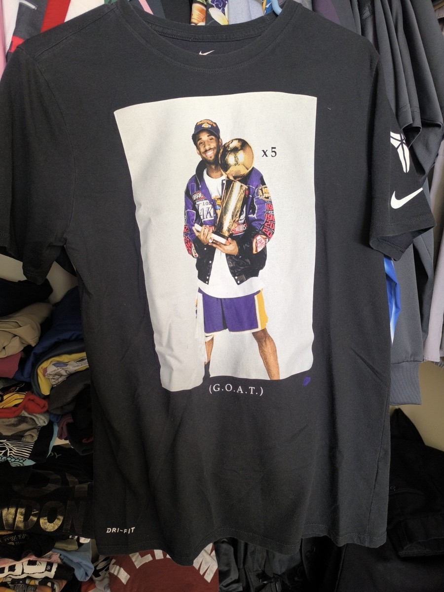 Nike dri fit Kobe Bryant mamba goat five rings championship basketball  shirt m