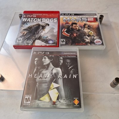 Mass Effect 2 + Watchdogs + Heavy Rain ( Sony PS3 Games)
