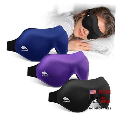 3 Pack Sleep Masks for Side Sleepers, True Blackout 3D Eye Blue&black&purple