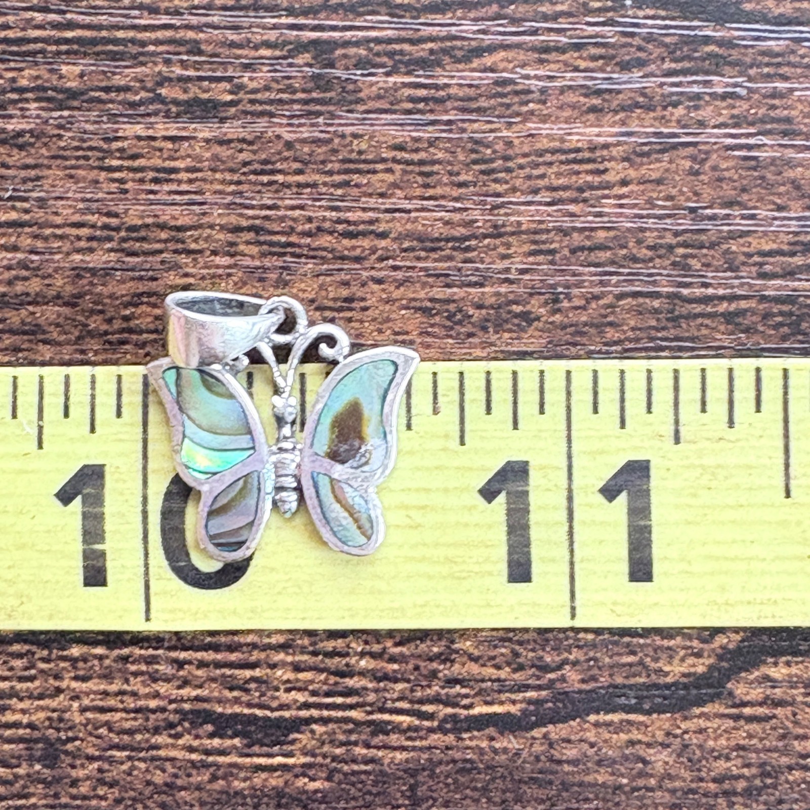 VTG Solid Sterling Silver 925 Abalone Butterfly P… - image 9