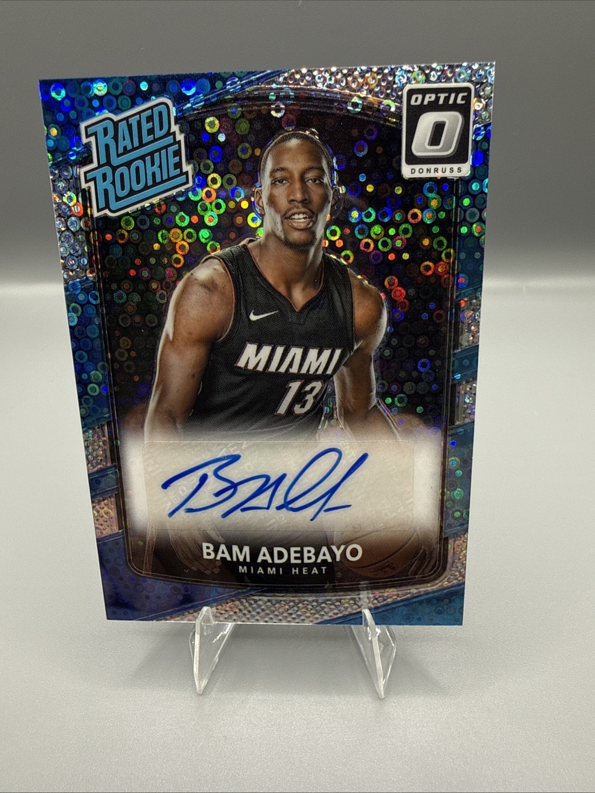 Bam Adebayo 2017 Optic #187 Rated Rookie Signatures - Fast Break