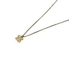 Collana FENDI Karligraphy logo ciondolo metallo oro catena donna minimal