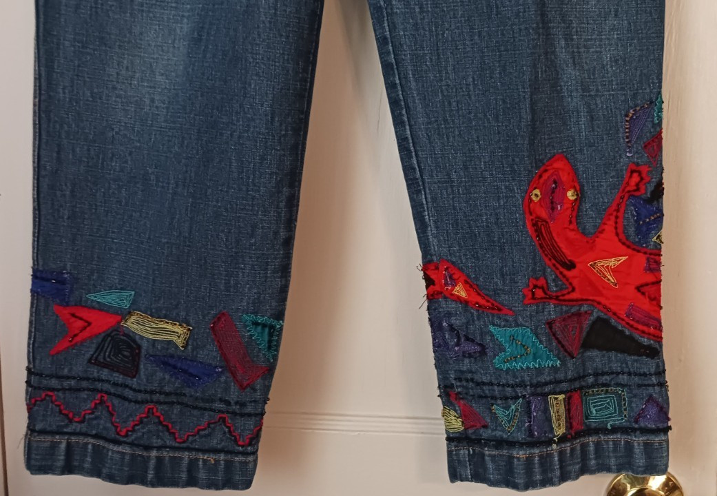 Chico's Design High Waisted Patchwork Embroidery … - image 6