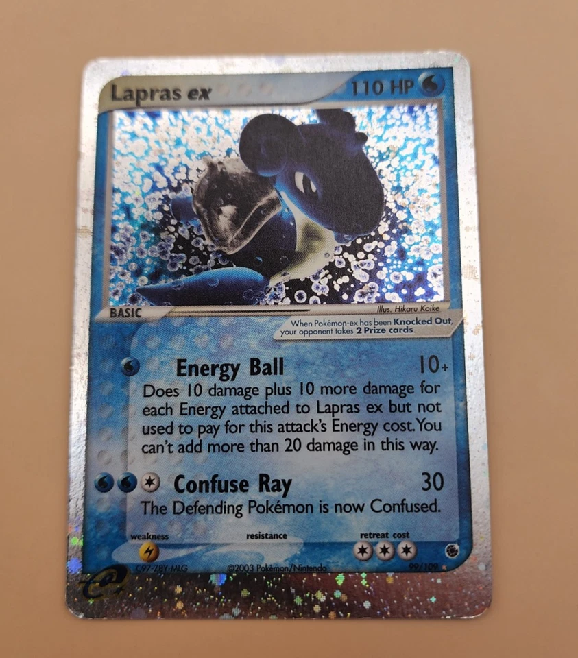Lapras ex #99/109 Ultra Raro Pokémon EX Rubí y Zafiro Inglés MP-LP Foto 4 de 4
