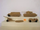 Marx  Desert Fox / Complete Set of U.S. Tanks / Vehicles / Desert Tan  (B)