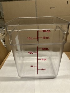 Cambro 18SFSCW135 Cambro Square Container 18 Quart Capacity, Clear