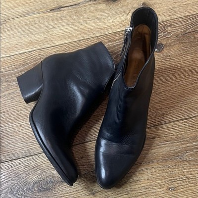 Pomme D or Black Leather Ankle Boots Size 38/7.5US