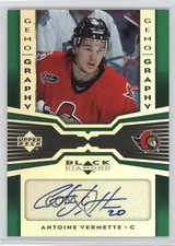 2005 Upper Deck Black Diamond Gemography Emerald 7/25 Antoine Vermette Auto 1p3