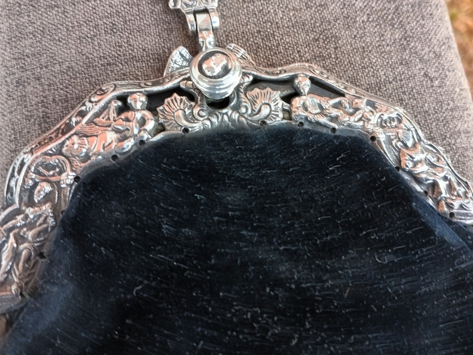 Antique Solid .800 Silver Chatelaine Bag /Purse E… - image 5