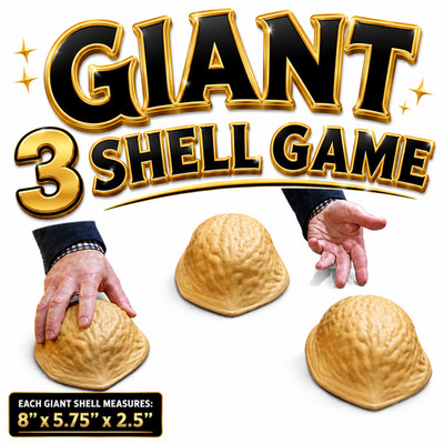 GIANT THREE SHELL GAME 3 Set Large Stage Magic Trick Nut Gamble Street Ball Big