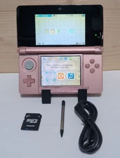 Nintendo 3DS Pink Japanese W/SD & Charger *Tested* USB-C