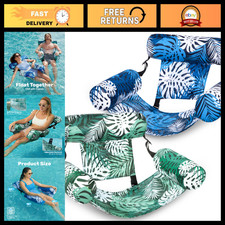 Inflatable Pool Floats for Adults - 2 Pack Floating Lounge Chairs Pool Noodles