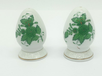 Herend  Apponyi Grün 250/260 Set Salz- und Pfefferstreuer mit Goldrand