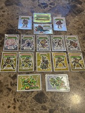 16 Vintage 1990 Teenage Mutant Ninja Turtles Stickers Gold Silver Foil