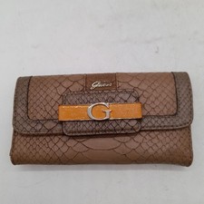 GUESS Women's Wallet Logo Brown Snack skin Purse (#H1/11)