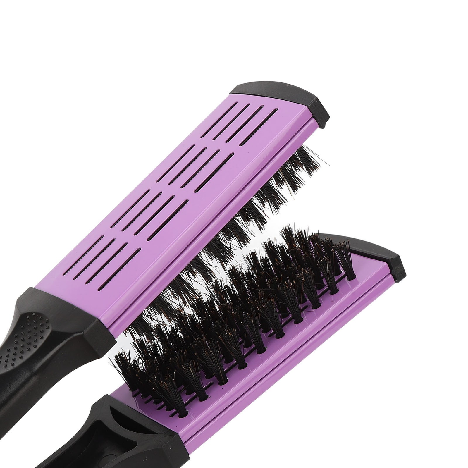 Double Brush Comb Soft Bristles Prevent Static Clamp Hair Brush Straightener CUT