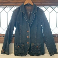 Vintage Levi Strauss Signature Denim Women’s Blazer Jacket Stretch ~ Sz Medium