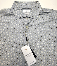 298 New EMANUEL BERG Jersey Sport Shirt Men L/XL 17 EU 43 Gray Medallion FLORAL