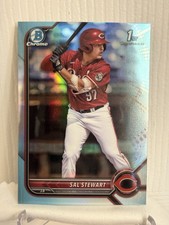 2023 Bowman Draft Sal Stewart Sky Blue REFRACTOR #BDC-122 1st Bowman 📈🔥 Reds