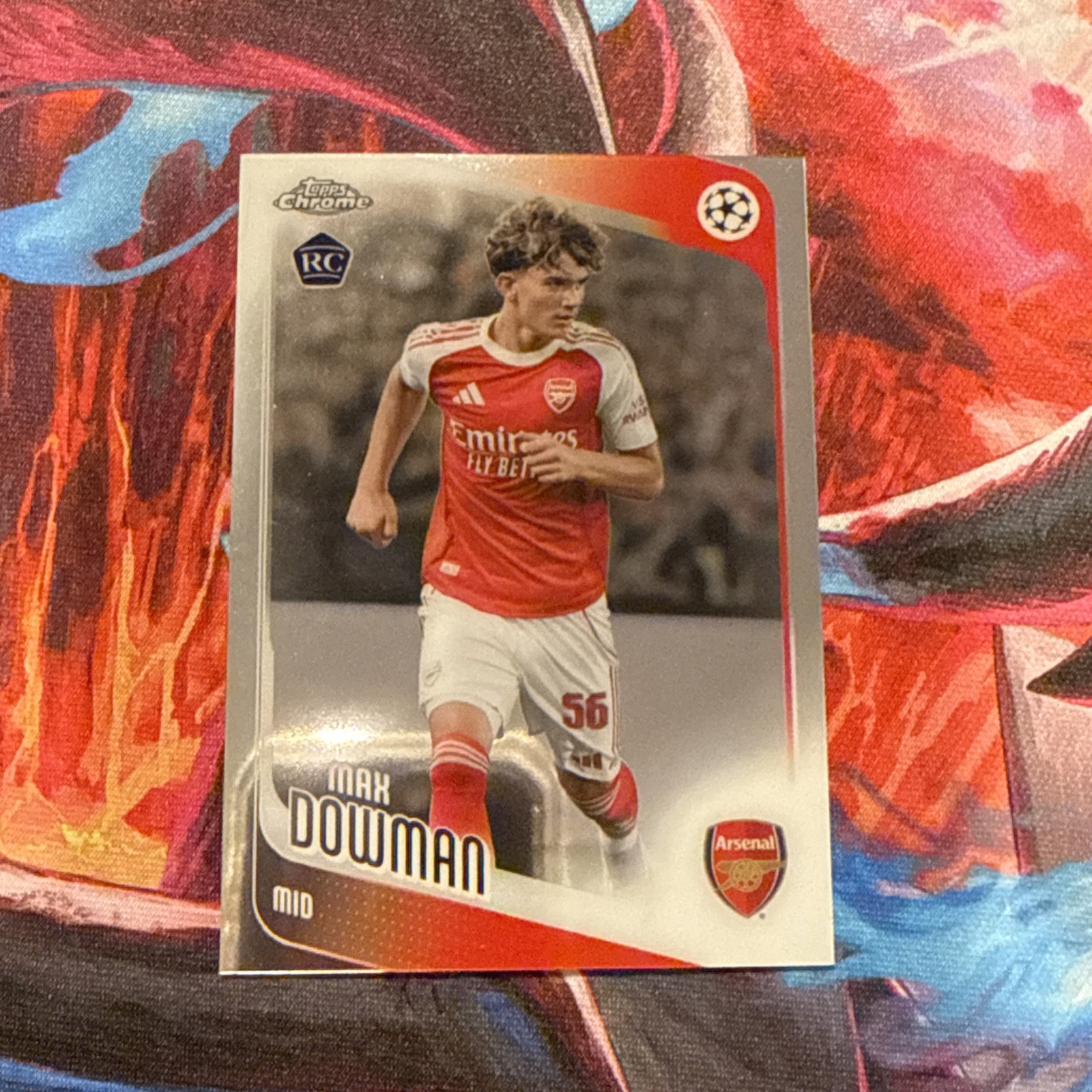 Topps Chrome Max Dowman RC Rookie Arsenal UEFA Champions League Soccer Card #57