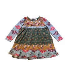 Jelly the Pug Tribal Bri Knit Dress Kids Multicolor Boho Geometric SIZE 6