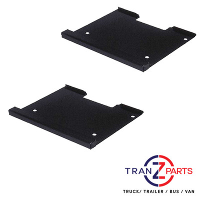 2 X KENNZEICHENHALTER STAHL SCHWARZ LACKIERT AUFBAU LKW, ANHÄNGER VAN UND MEHR