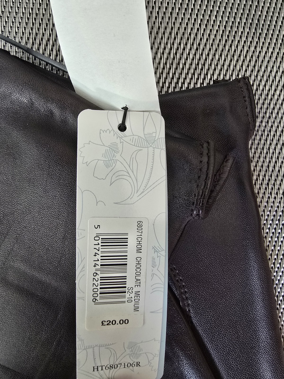 Women's Totes Isotoner Chocolate Brown Real Leather Lined Gloves medium RRP £20 image 2