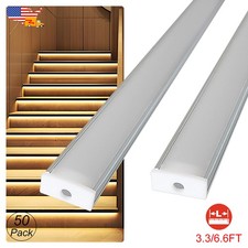 50 Pack 1M 2M U Shape Aluminium Led Strip Light Channel Silver Durable Aluminum