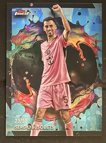 2024 Topps Finest MLS Rare Aqua Refractor/50 Sergio Busquets #251 Inter Miami CF