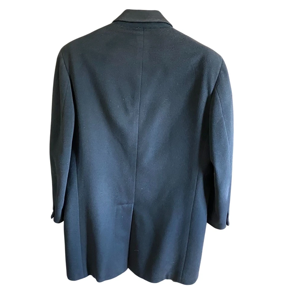 Hart Schaffner & Marx Silver Trumpeter Mens Overcoat 48 100% Cashmere 3-Button - Image 2 of 4