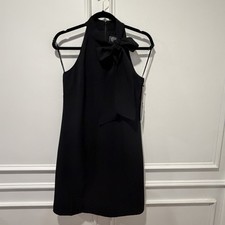 Vince Camuto Black Halter Dress with Bow Detail Size 4 NWT