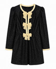 Saloni Navy Sequin Long Sleeve Romper Beige Bow Trim Round Neck US 8 — photo 1